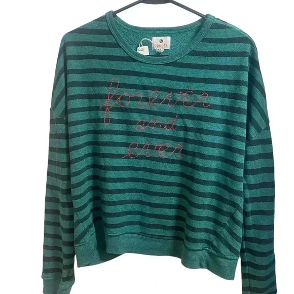 Sundry Forever Striped Cross Back Sweatshirt Size Medium - Picture 2 of 6